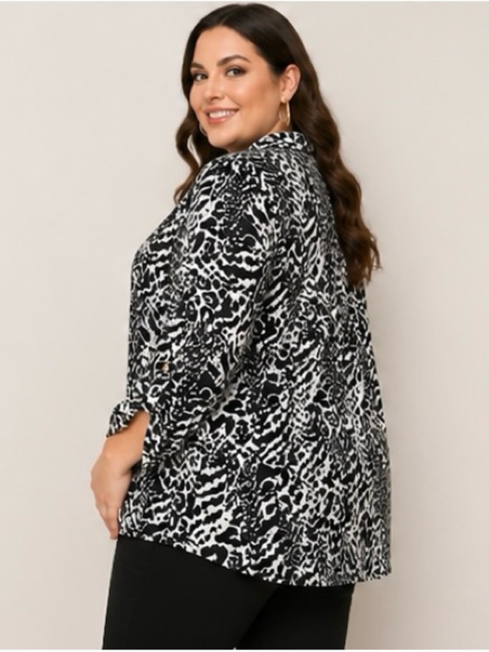 🖤 Michael Kors Animal Print Zip Blouse – Size 3X – NWT 🖤 - Picture 2 of 7